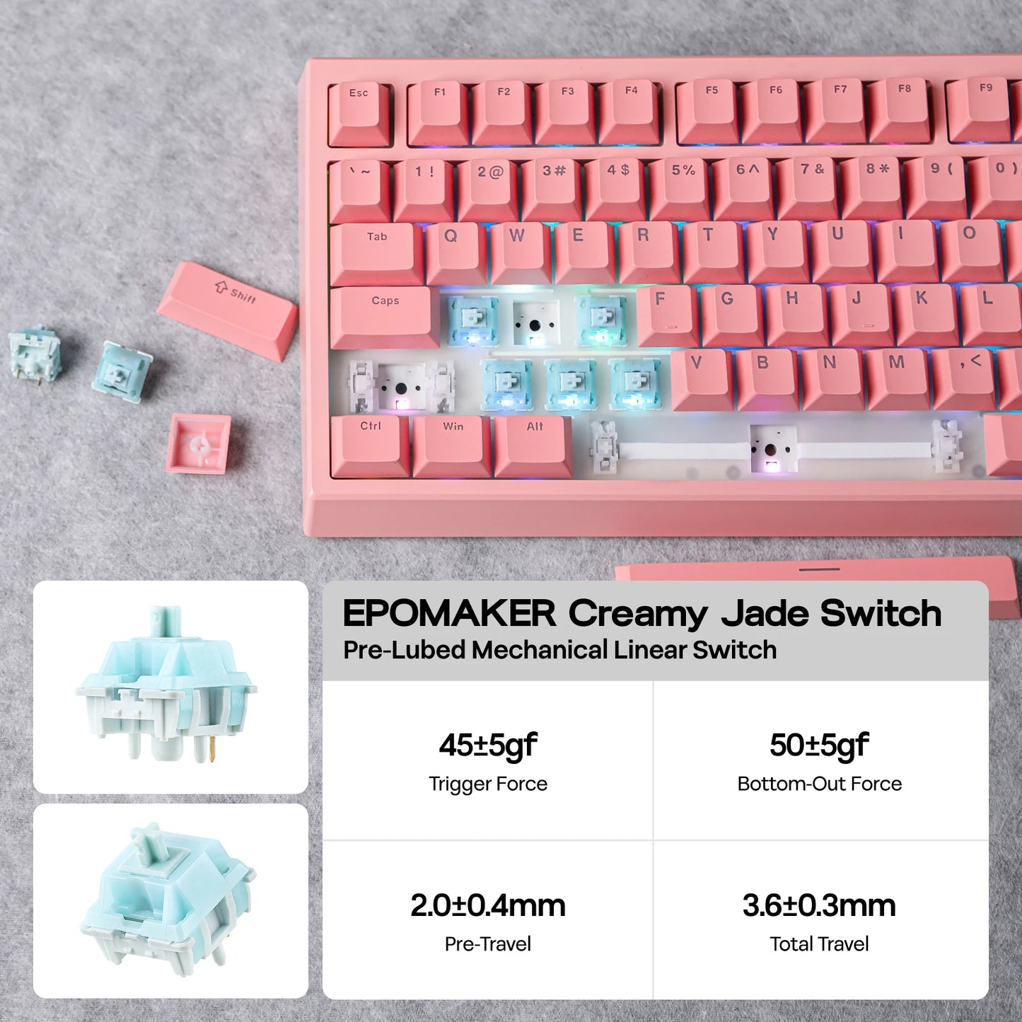 EPOMAKER G84 VIA 80% QWERTY ANSI US Layout Gasket-Mounted Wired/2.4GHz/Bluetooth Wireless Mechanical Keyboard for Mac/WIN/Gaming