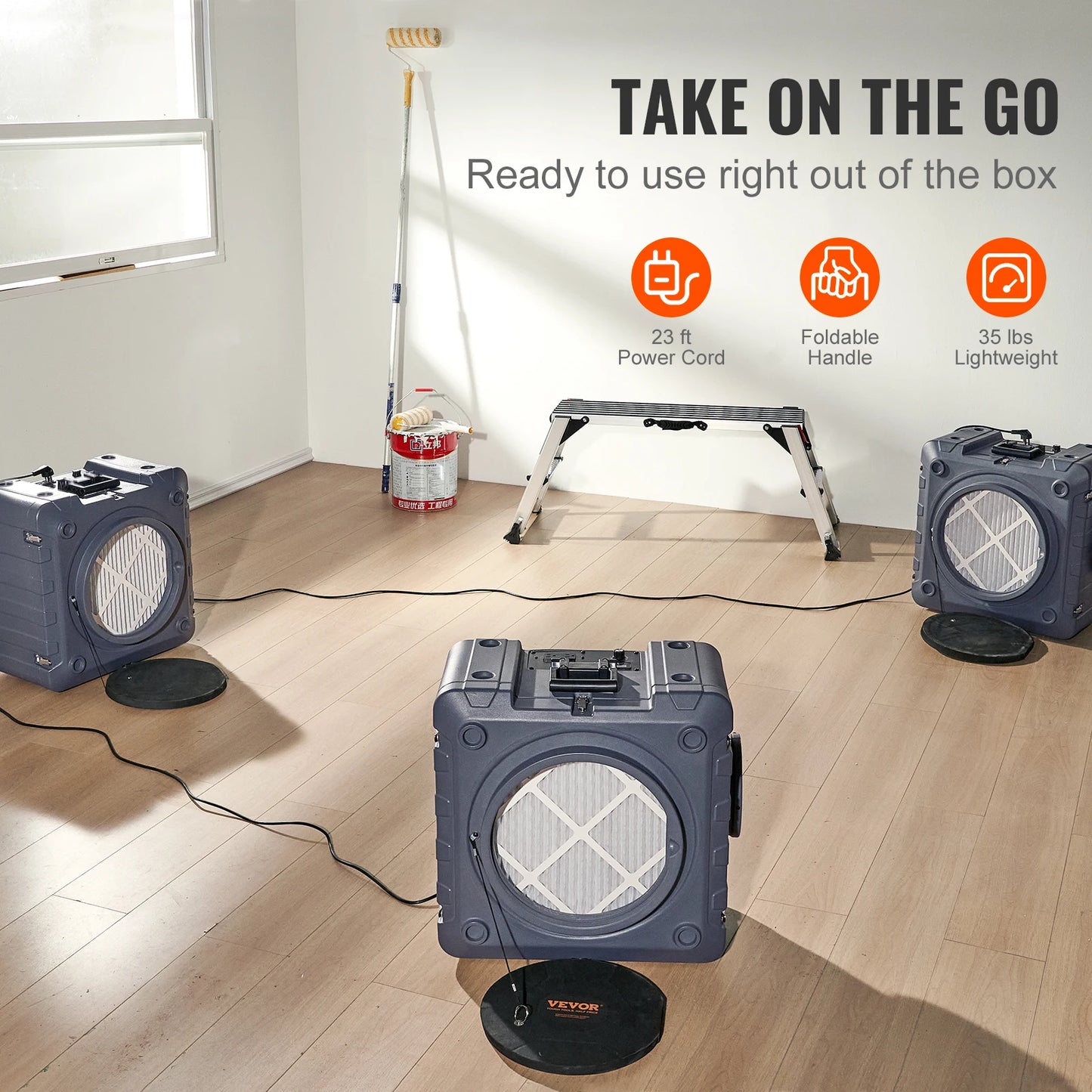 SucceBuy Air Scrubber with 3-Stage Filtration Stackable Negative Air 550/800 CFM  Air Cleaner with MERV10 Carbon H13 HEPA