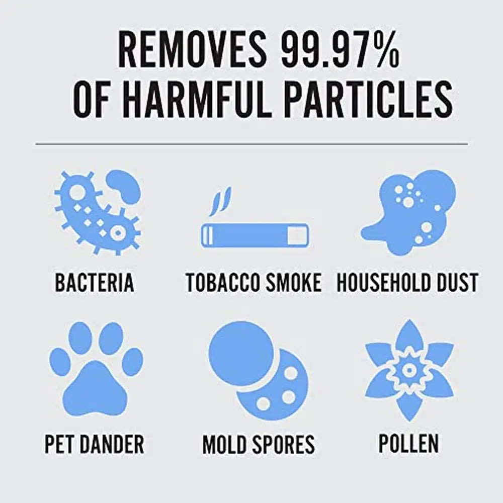 Commercial Grade Air Scrubber HEPA Filtered 1000 CFM Portable Large Capacity Blue Touch Control Purifier