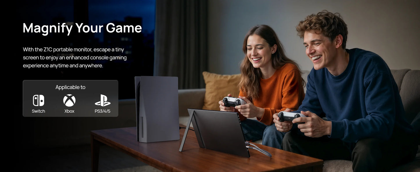 ARZOPA 16.1'' 100% sRGB Portable Monitor FHD1080P IPS Screen Second Monitor External Screen for MAC Laptop PC Xbox/PS/Switch,Z1C