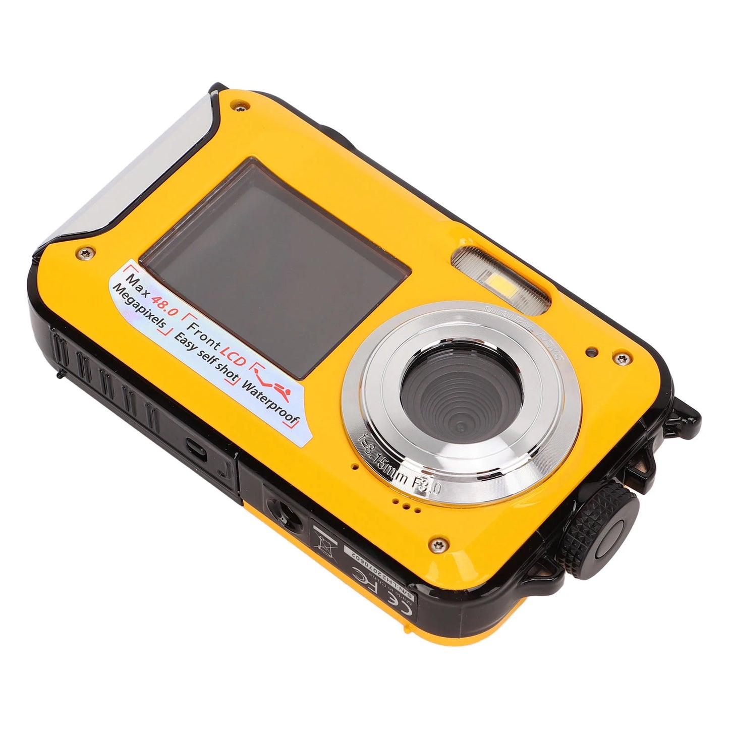 Full HD 2.7K 48MP 10ft Waterproof Underwater Digital Camera 16X Digital Zoom Front Rear Double Screens Water Resistant Camera