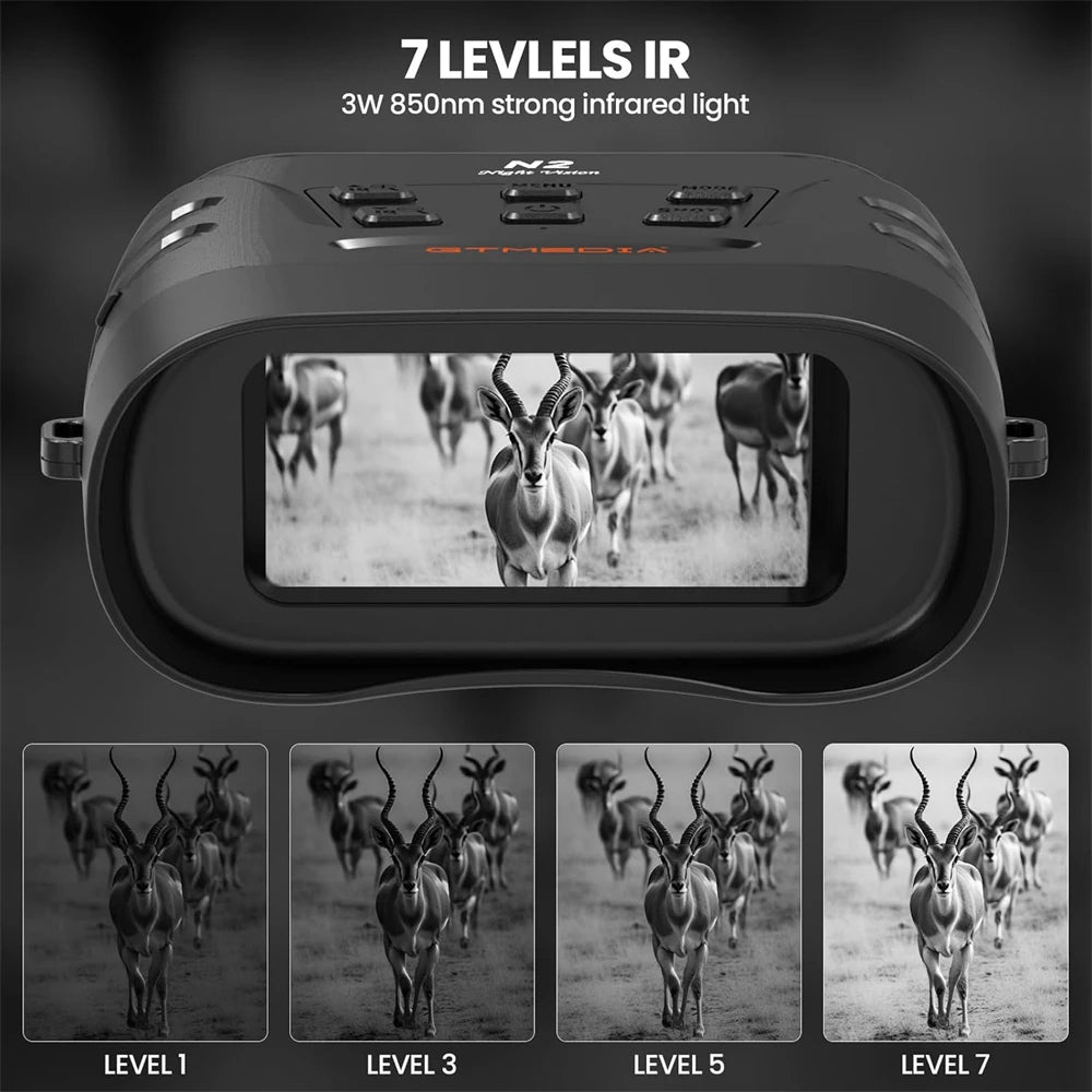 GTGUARD N2 Night Vision Binoculars 300M 5X Full Dark IR Telescope Photo Video Record Camera Digital Infrared Night Vision Device