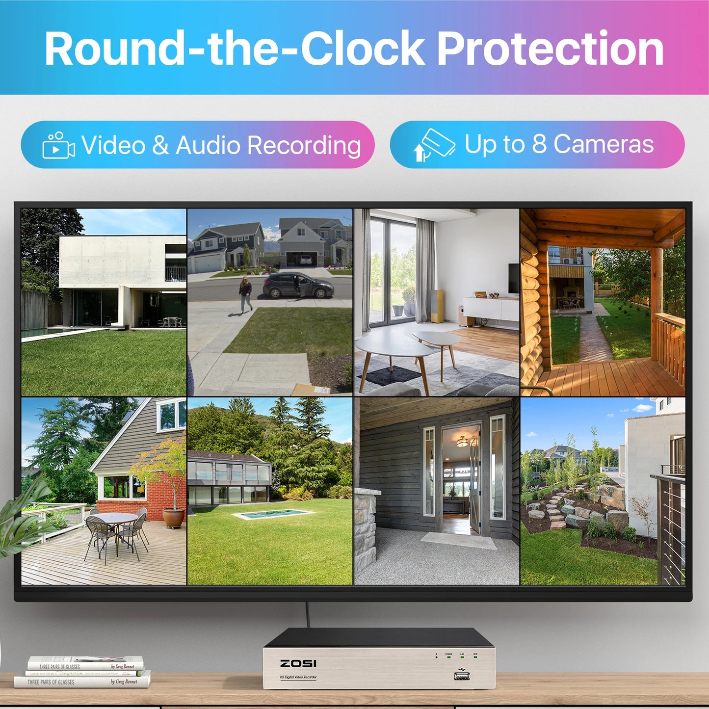 ZOSI 1080P 8 Channel 8CH AHD CVI TVI CVBS DVR 1920*1080 2MP CCTV Video Recorder Hybrid Cam Security System