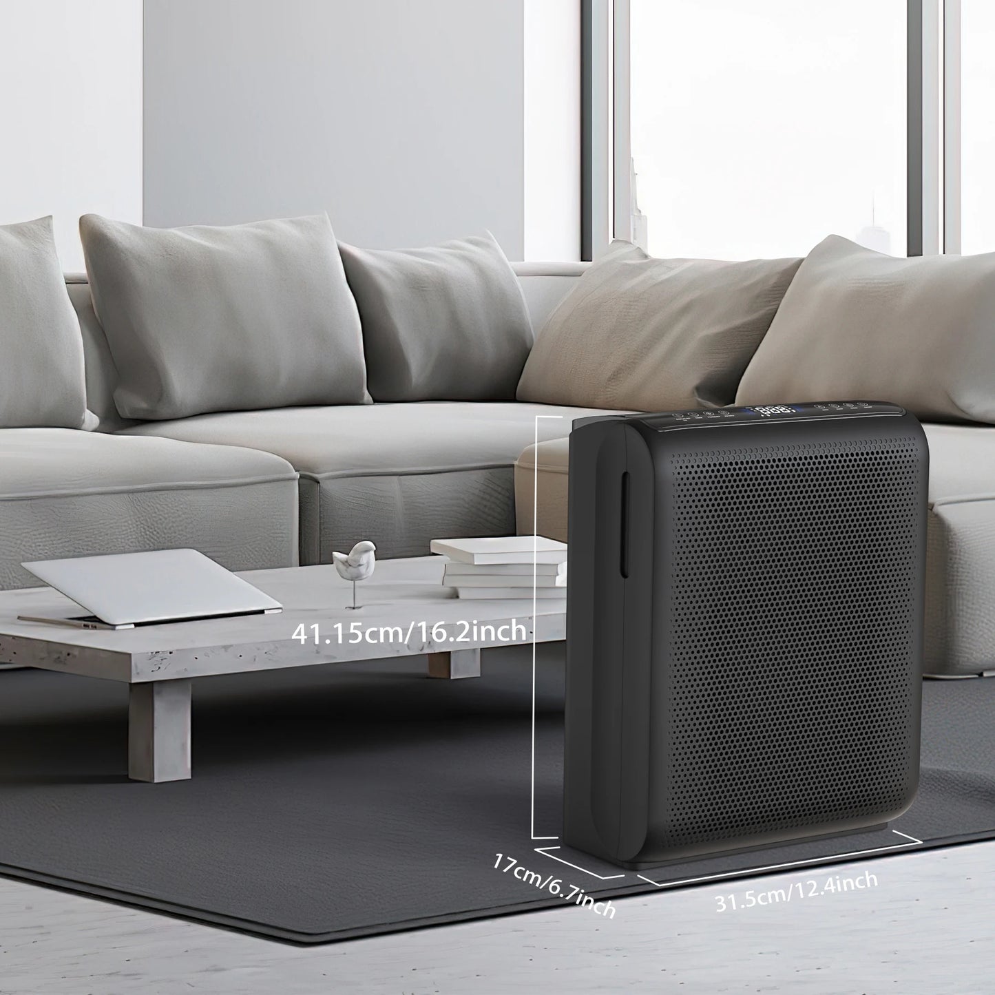 AROEVE Air Purifier 1504 Sq.Ft Touch Control Smart Timer 3 Speed , Washable Filters, for Pet Dander, Pollen, Smoke Bedroom, MK07