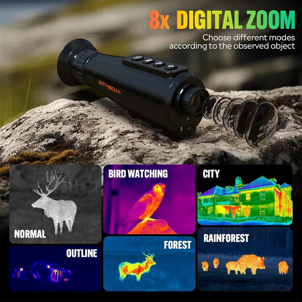 GTMEDIA Thermal Imaging Monocular AI Super-Resolution384*288 (50 Hz) 15mm /0.9 Lens Thermal Scope Outdoor IR Night Vision Goggle