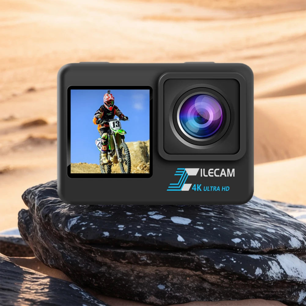 4K UHD Outdoor Sport Cam 1080P 30FPS 2.0 Inch IPS Screen Bicycle Video Recording Camera Anti-Shake Video Camera 120 Wide Angle