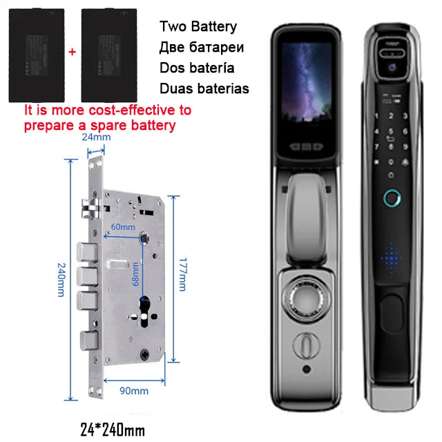 APP Face Recognition Smart Door Lock With Camera Video Call Voice Intercom Digital Door Lock Automatic Door Lock