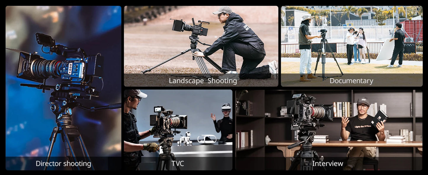 SmallRig AD-120 FreeBlazer Counterbalance Carbon Fiber Video Tripod Kit, 77" Video Tripod with 6-Step Counterbalance, Adjustable