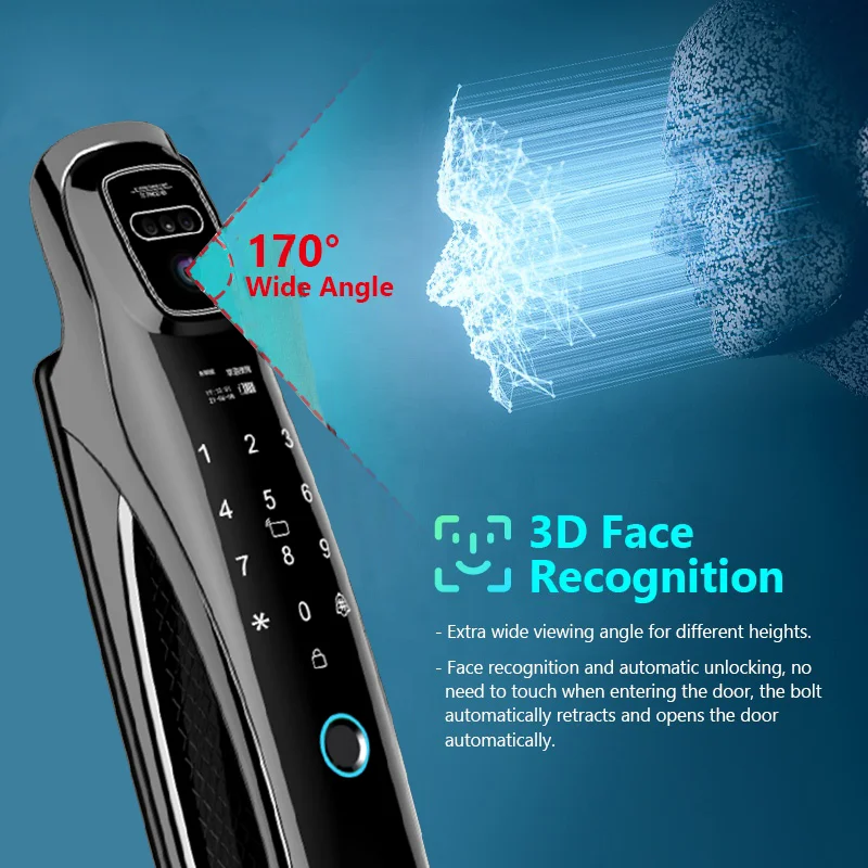 APP Face Recognition Smart Door Lock With Camera Video Call Voice Intercom Digital Door Lock Automatic Door Lock