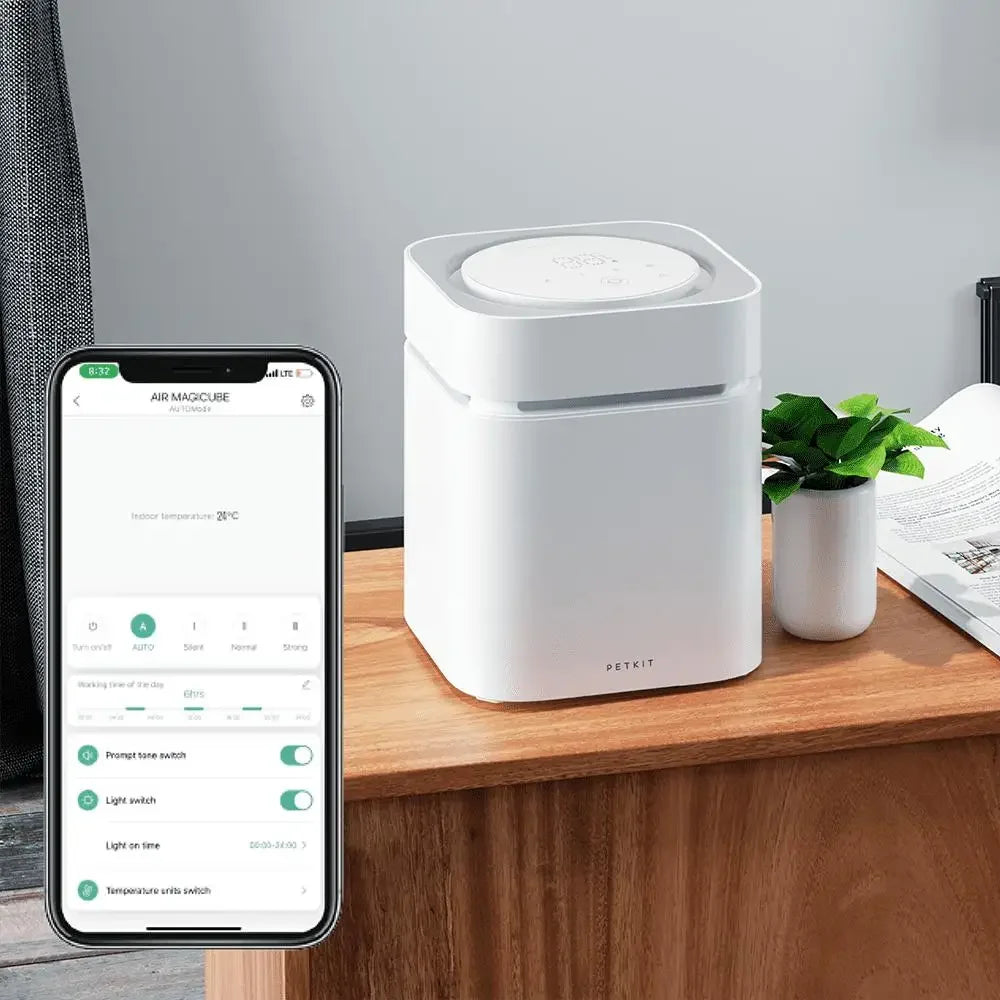 Smart Air Purifier Remote Control App Pets Dogs Cats Odor Remover Activated Carbon Tabletop