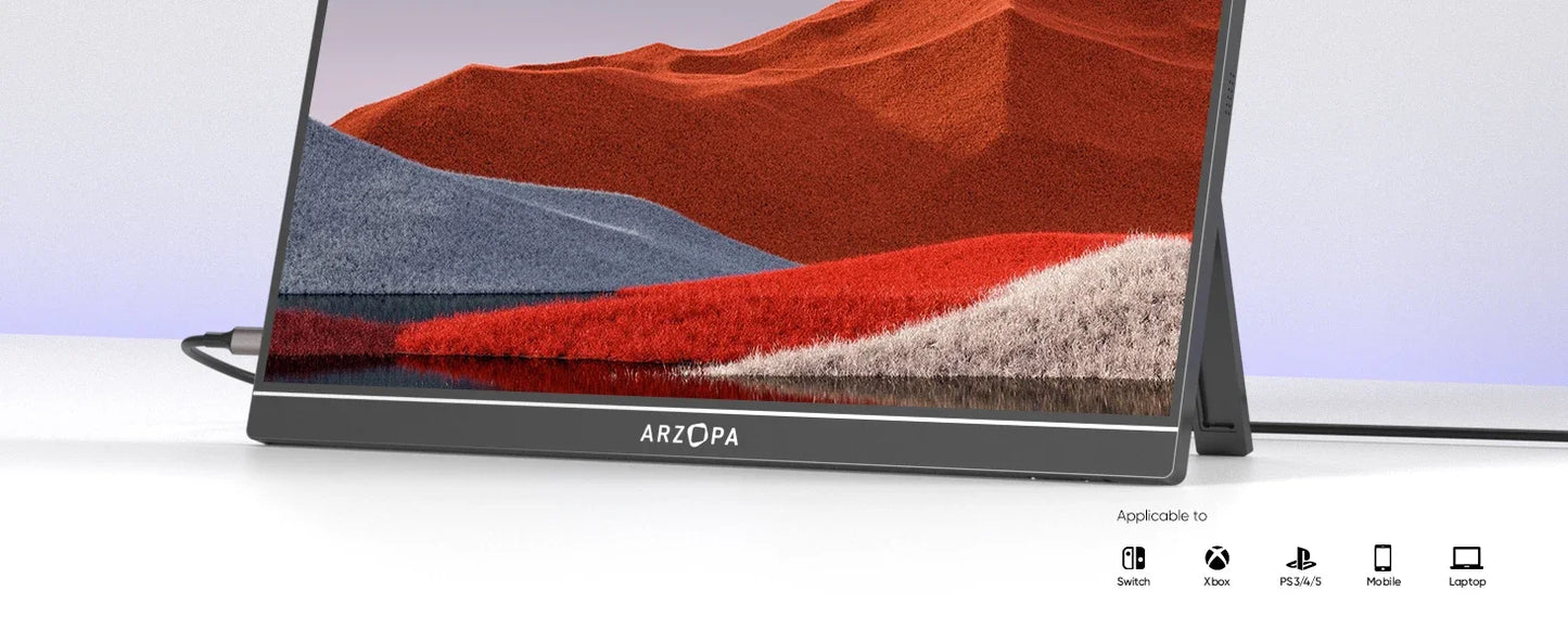 ARZOPA 16.1'' 100% sRGB Portable Monitor 1080P Second Monitor External Screen for MAC Laptop PC Xbox/PS/Switch,Z1C