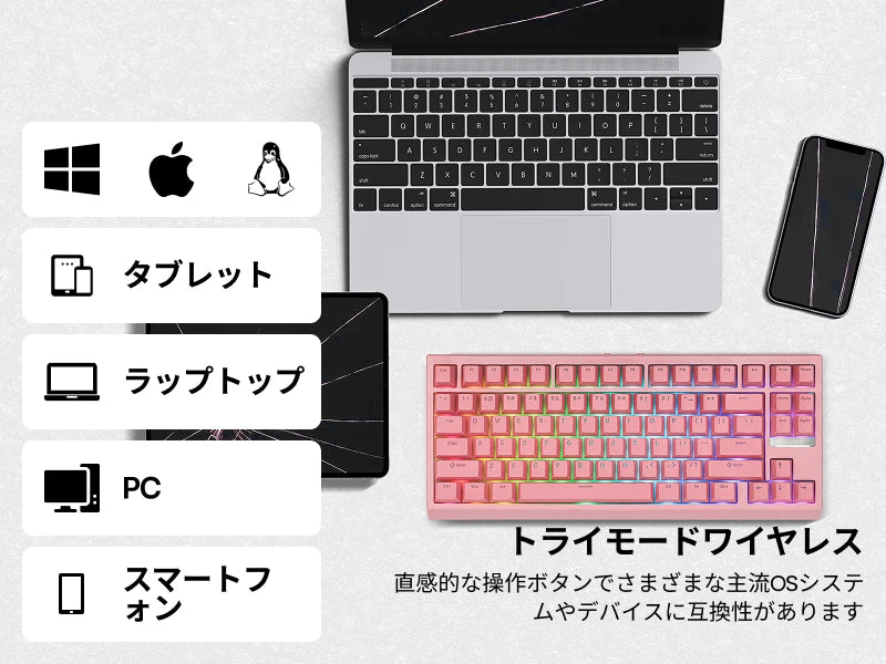 EPOMAKER G84 VIA 80% QWERTY ANSI US Layout Gasket-Mounted Wired/2.4GHz/Bluetooth Wireless Mechanical Keyboard for Mac/WIN/Gaming