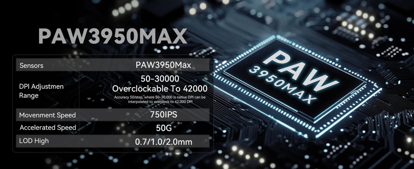 Attack Shark R6 Lightweight Wireless Gaming Mouse, PAW 3950Max Sensor Computer Mouse with Nordic 52480, 8KHz Polling