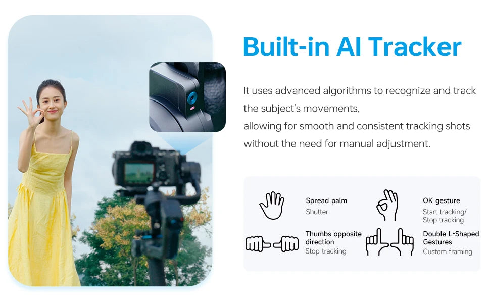 FeiyuTech SCORP 2 Camera Gimbal Stabiliser Touchscreen Built-in AI Tracker for Mirrorless DSLR Camera scorp Upgraded