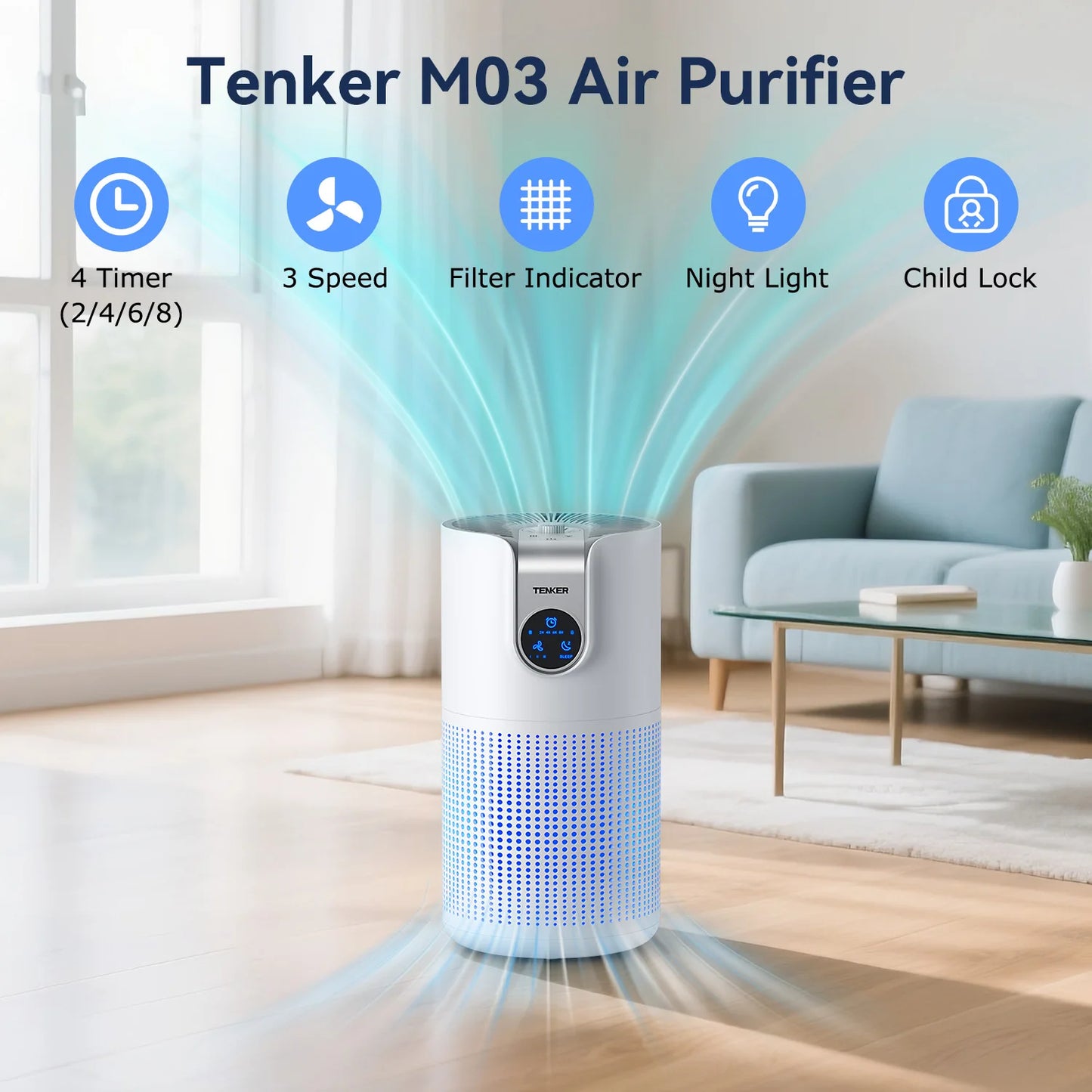 Air Purifier for Home Large Rooms Up to 1500ft² with Aromatherapy, HEPA Air Purifier for Allergies, Air Quality Monitor