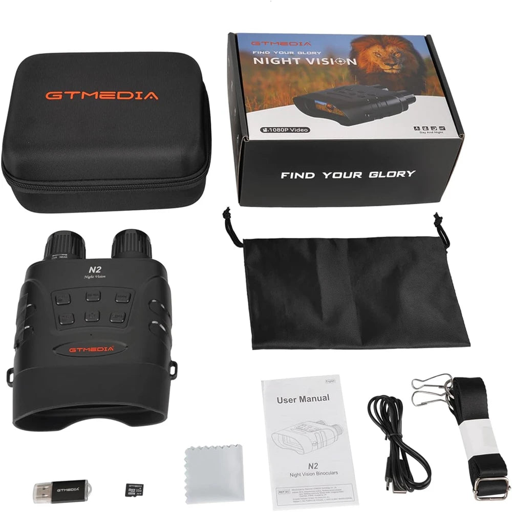 GTGUARD N2 Night Vision Binoculars 300M 5X Full Dark IR Telescope Photo Video Record Camera Digital Infrared Night Vision Device