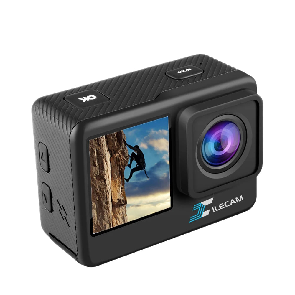 4K UHD 2.0 Inch IPS Screen Video Camera Anti-Shake Outdoor Sport Cam 1080P 30FPS Underwater Camera 120 Wide Angle 30M Waterproof