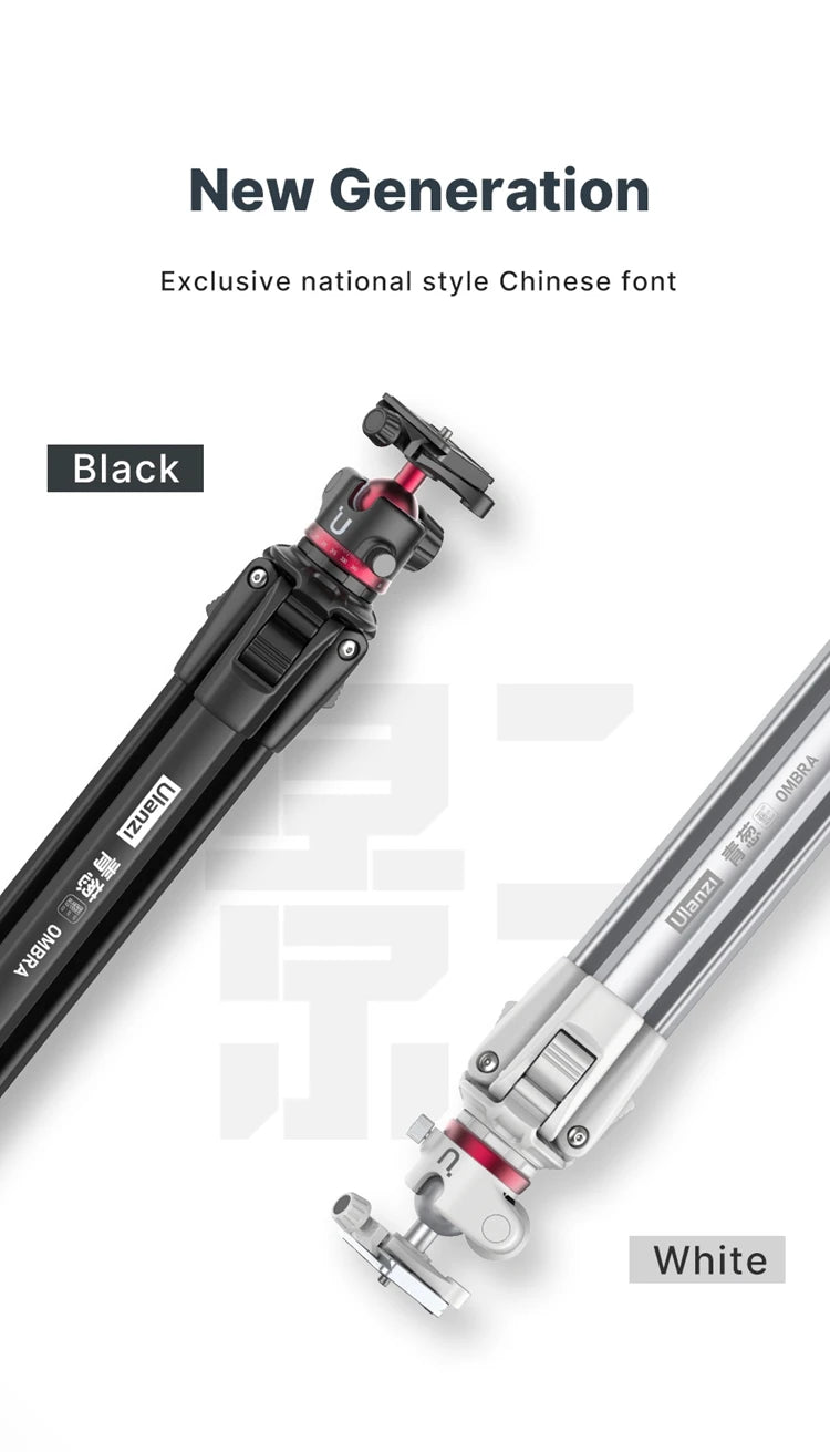 Ulanzi OMBRA Travel Tripod Aluminum Alloy Metal Outdoor Smartphone DSLR Camera Tripod Monopod W Arca Swiss Plate Ball Head