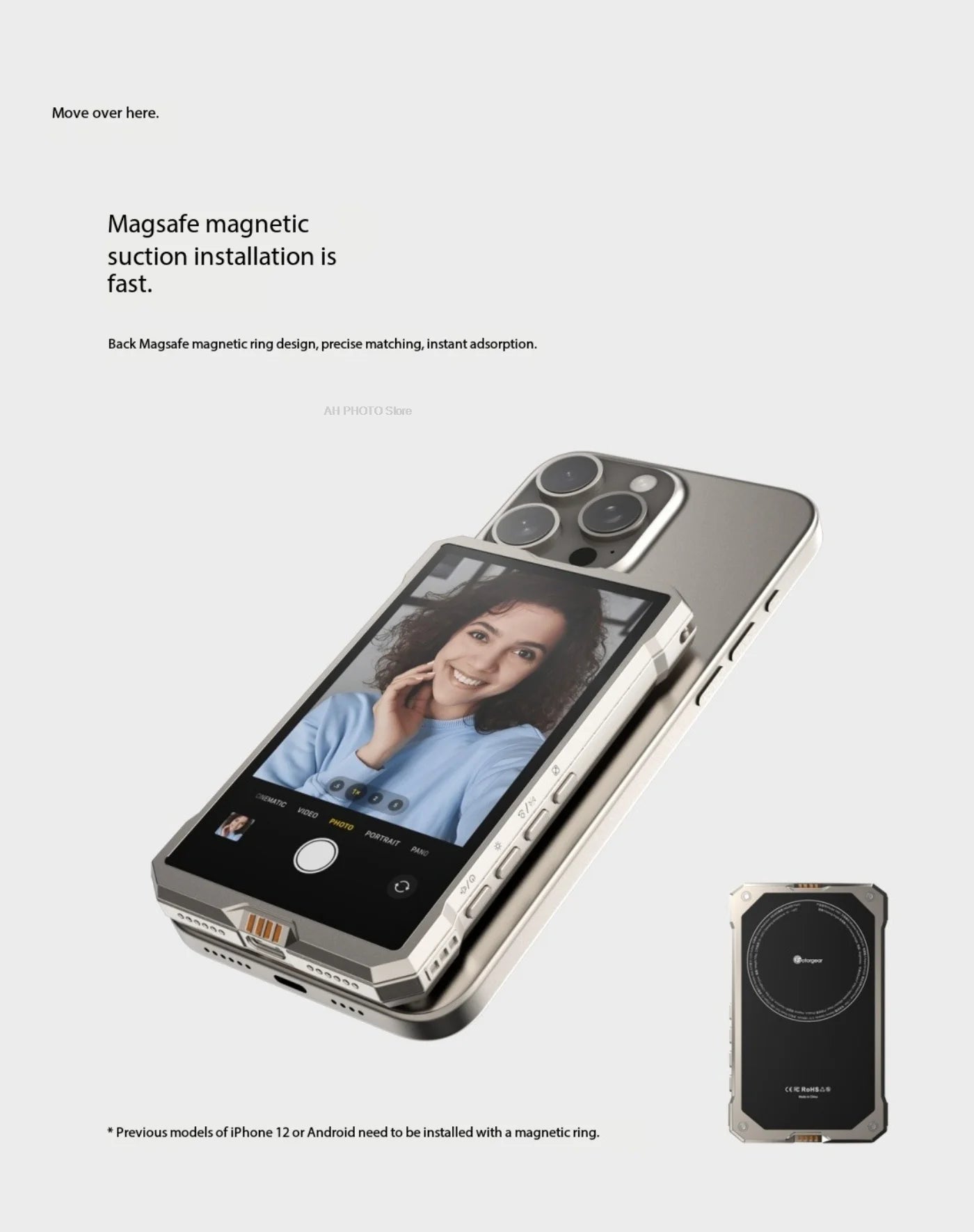 Fotorgear MS01 Smartphone Wireless Magnetic Selfie Monitor Screen For Smartphone Vlog Live Stream Video Recording VS KingMa PH01