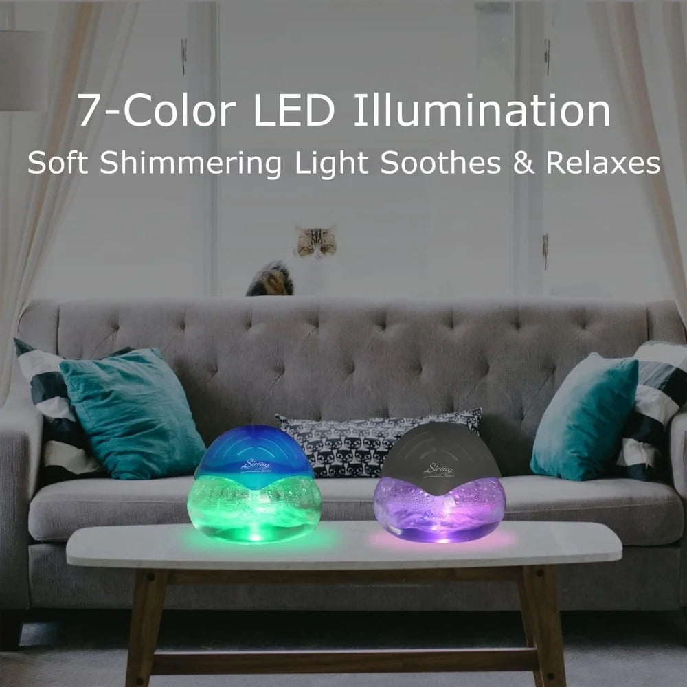 Black Air Purifier Water Filter Aroma Diffuser LED Night Light Home Office Twister Essential Oil Fragrance Machine Quiet