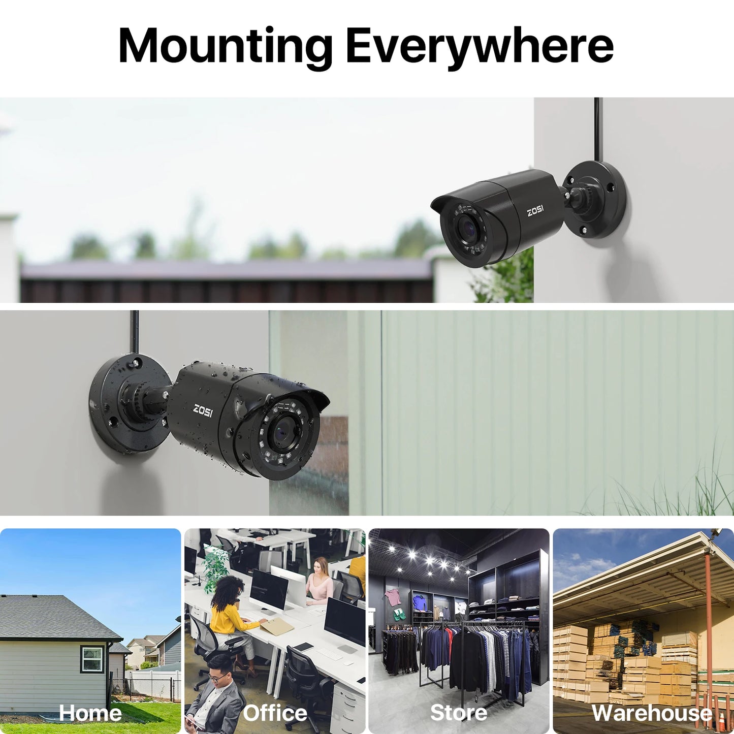 ZOSI 8CH 1080P CCTV System Outdoor 5MP Lite Video DVR with 2/4/6/8pcs 2MP Wired Security Cam Day/Night Video Surveillance System
