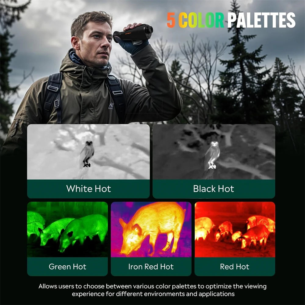 GTMEDIA Thermal Imaging Monocular AI Super-Resolution384*288 (50 Hz) 15mm /0.9 Lens Thermal Scope Outdoor IR Night Vision Goggle