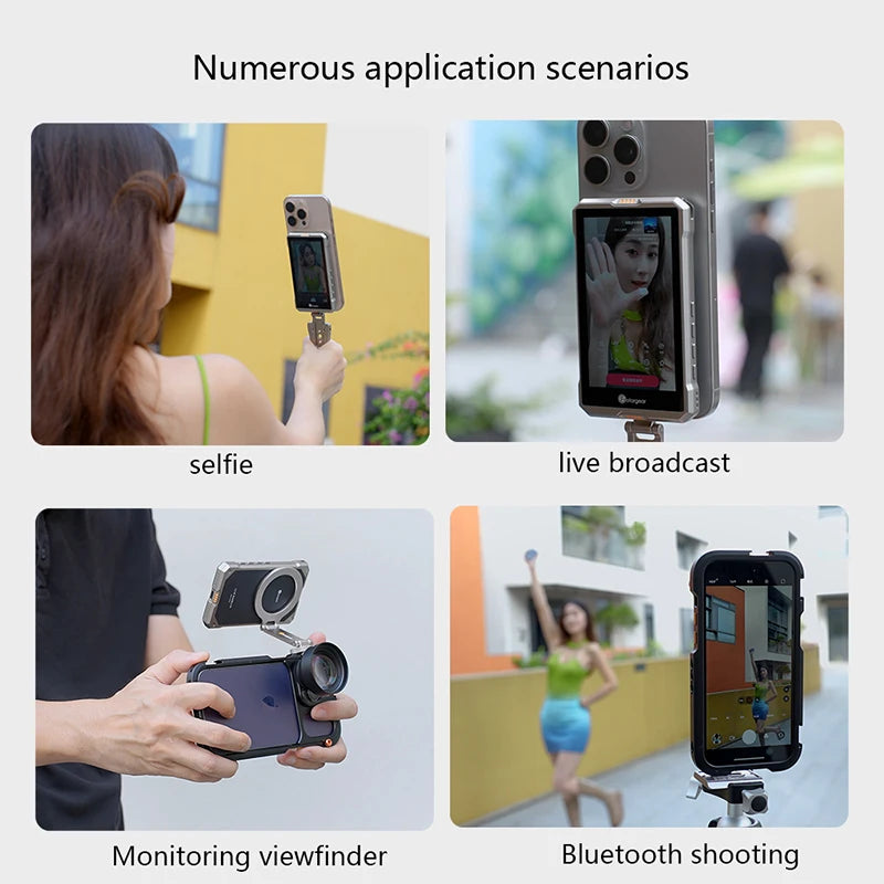 Fotorgear MS01 Smartphone Wireless Magnetic Selfie Monitor Screen For Smartphone Vlog Live Stream Video Recording VS KingMa PH01