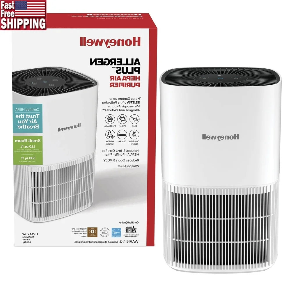 Air Purifier HEPA Filter Compact Bedroom Smoke Pollen Dust Allergens Odor Reducer with Timer Indicator Quiet Operation