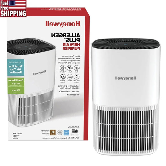 Air Purifier HEPA Filter Compact Bedroom Smoke Pollen Dust Allergens Odor Reducer with Timer Indicator Quiet Operation