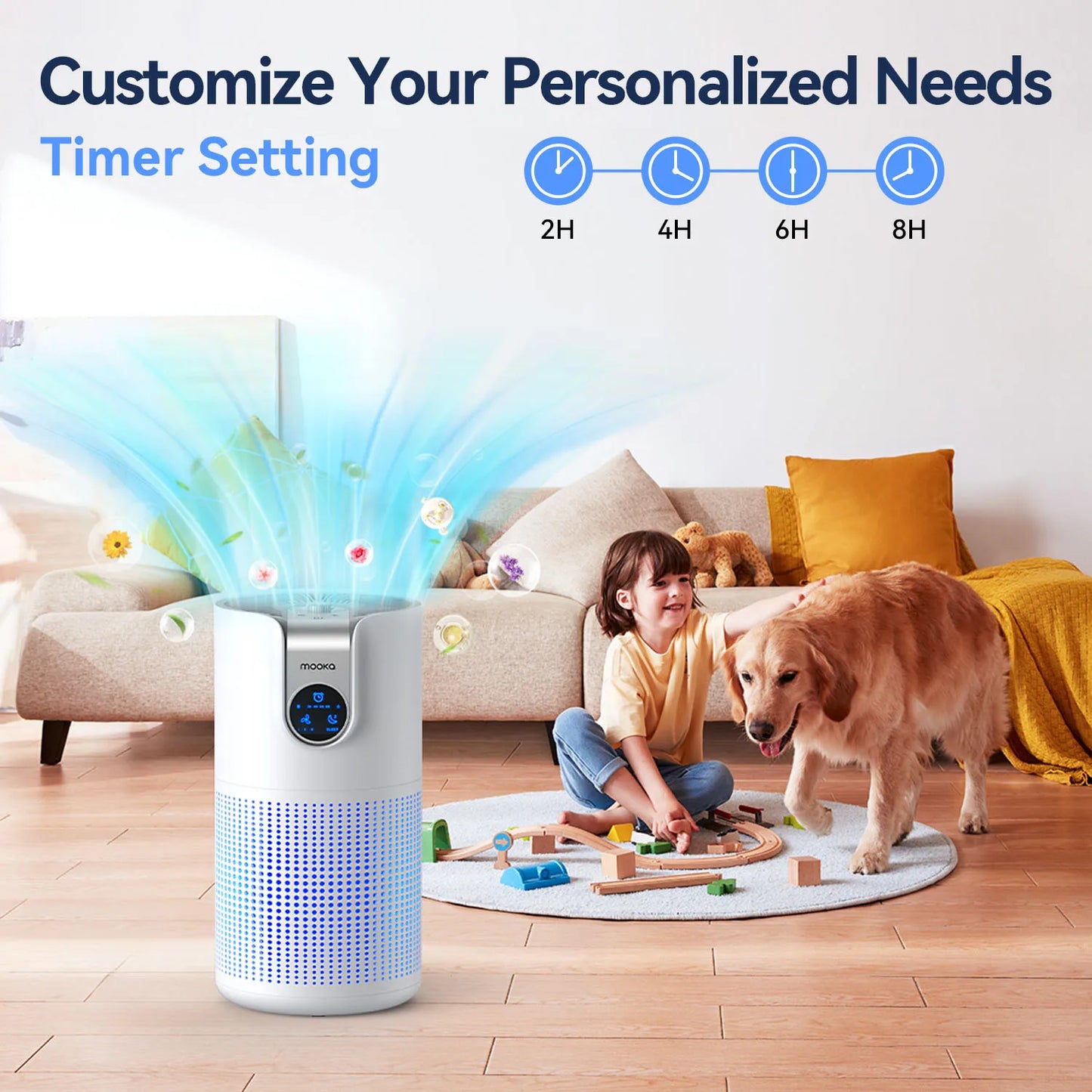 Air Purifier for Home Large Rooms Up to 1500ft² with Aromatherapy, HEPA Air Purifier for Allergies, Air Quality Monitor