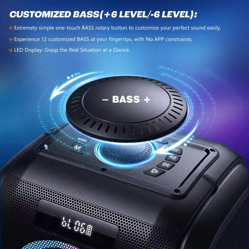 W-KING 250W PEAK Large Bluetooth Speaker Loudest/Massive 120dB/12 Custom Bass, V5.3 Big Party Boombox Portable Speaker Wireless