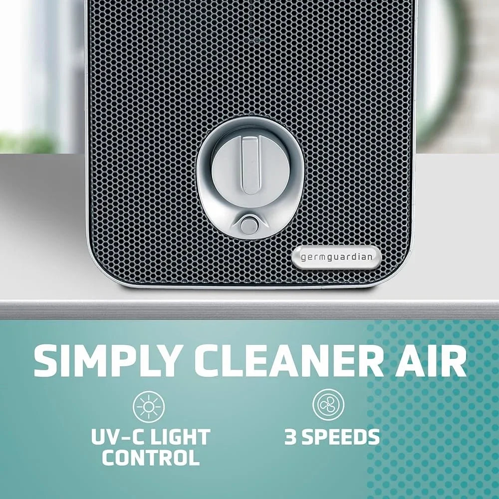 Desktop Air Purifier with True HEPA Filter UV-C Light Allergens Dust Germs Mold Removal Home Office Use