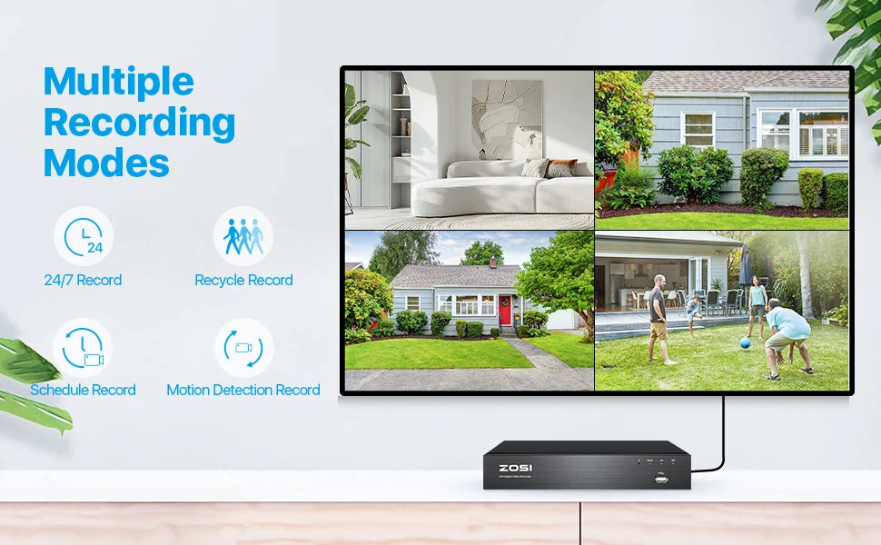 ZOSI 8CH POE Video Surveillance Kit 4K 8MP 5MP Super HD Outdoor IP Cameras AI Starlight Night Vision CCTV Security Camera System