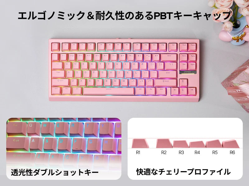 EPOMAKER G84 VIA 80% QWERTY ANSI US Layout Gasket-Mounted Wired/2.4GHz/Bluetooth Wireless Mechanical Keyboard for Mac/WIN/Gaming