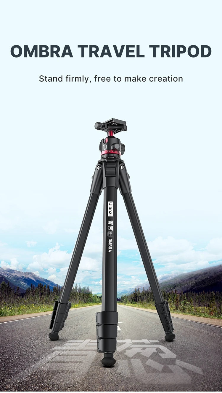 Ulanzi OMBRA Travel Tripod Aluminum Alloy Metal Outdoor Smartphone DSLR Camera Tripod Monopod W Arca Swiss Plate Ball Head