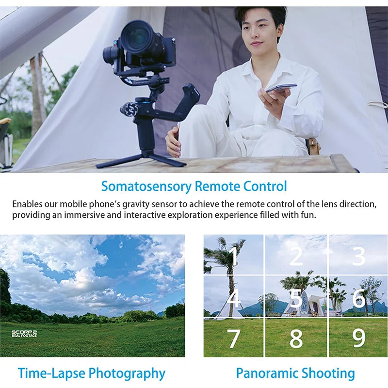 Official]Camera Gimbal Stabilizer Built-in AI Tracker Upgrade Joystick Touch Screen for Mirrorless DSLR Camera