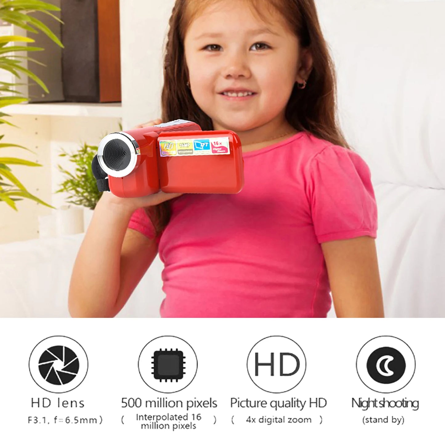 Portable Children Kids HD Digital Video Camera Camcorder with  LCD Sceen  Camcorder Recorder  Digital Video Camera