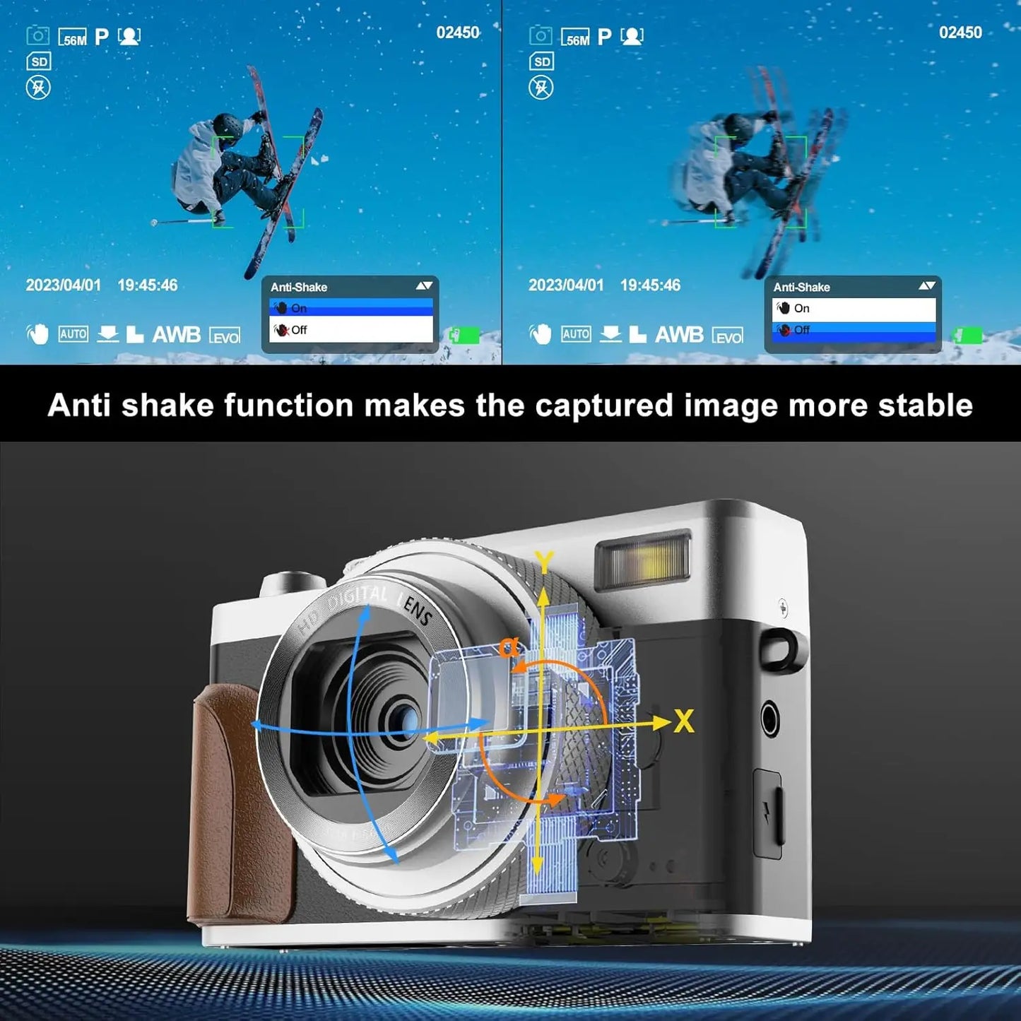 NBD Digital Camera 56MP Cameras for Photography 4K Camera 180°Flip Screen Digital Camera with 16X Digital Zoom Compact Camera