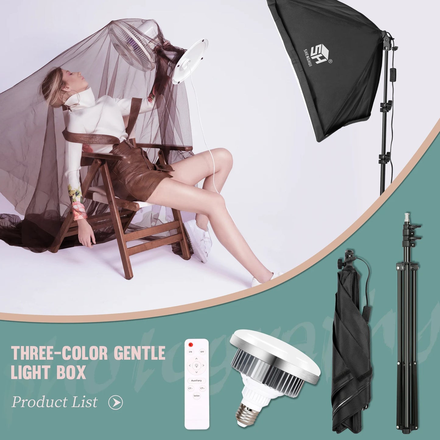 Photography 50x70CM Softbox Lighting Kits Professional Light System With E27 Photographic Bulbs Photo Studio Equipment