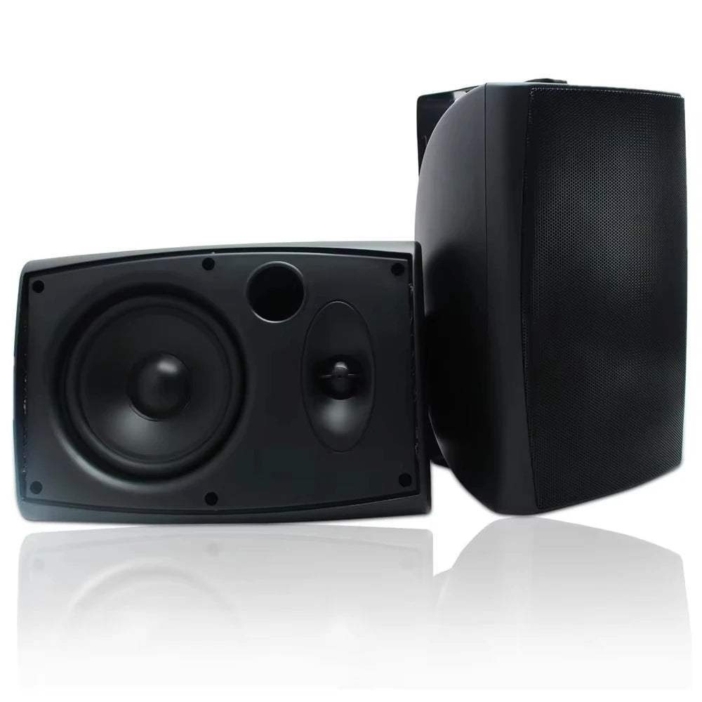 Herdio 6.5 Inches Outdoor Bluetooth Speakers 2 Way Wall Mount Sound Box Home Theater Subwoofer  for Porch Backyard (a Pair)