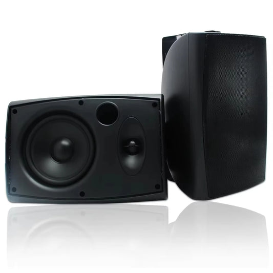 Herdio 6.5 Inches Outdoor Bluetooth Speakers 2 Way Wall Mount Sound Box Home Theater Subwoofer  for Porch Backyard (a Pair)